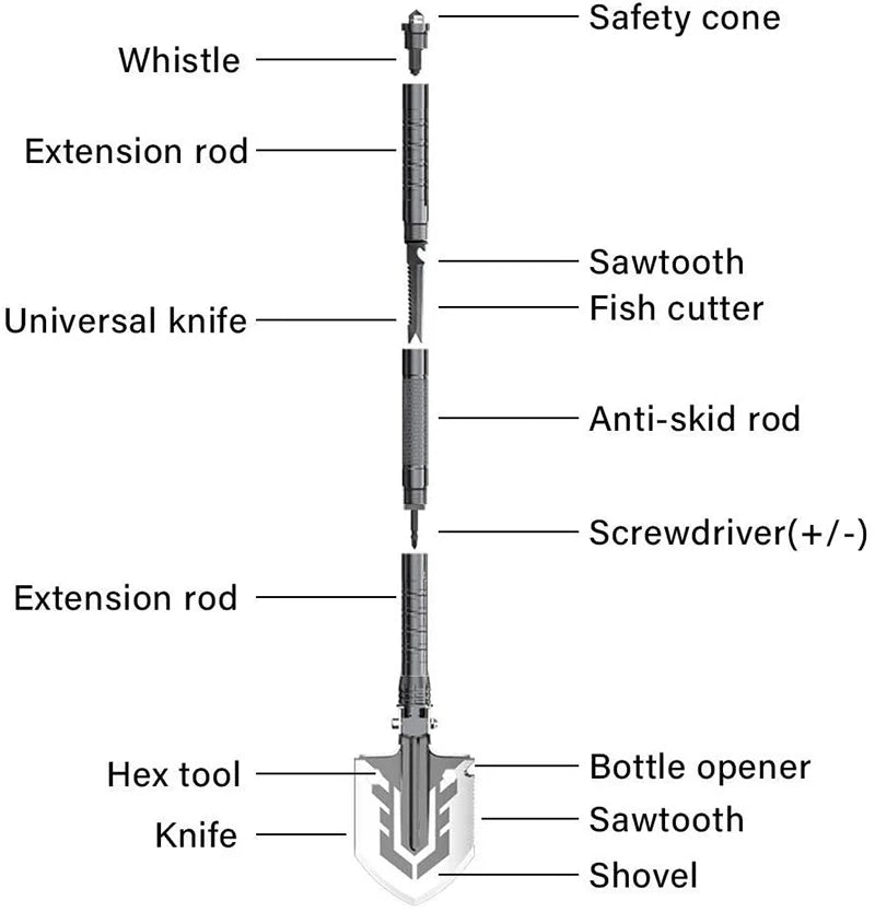 Outdoor Multi-purpose Folding Military Shovel