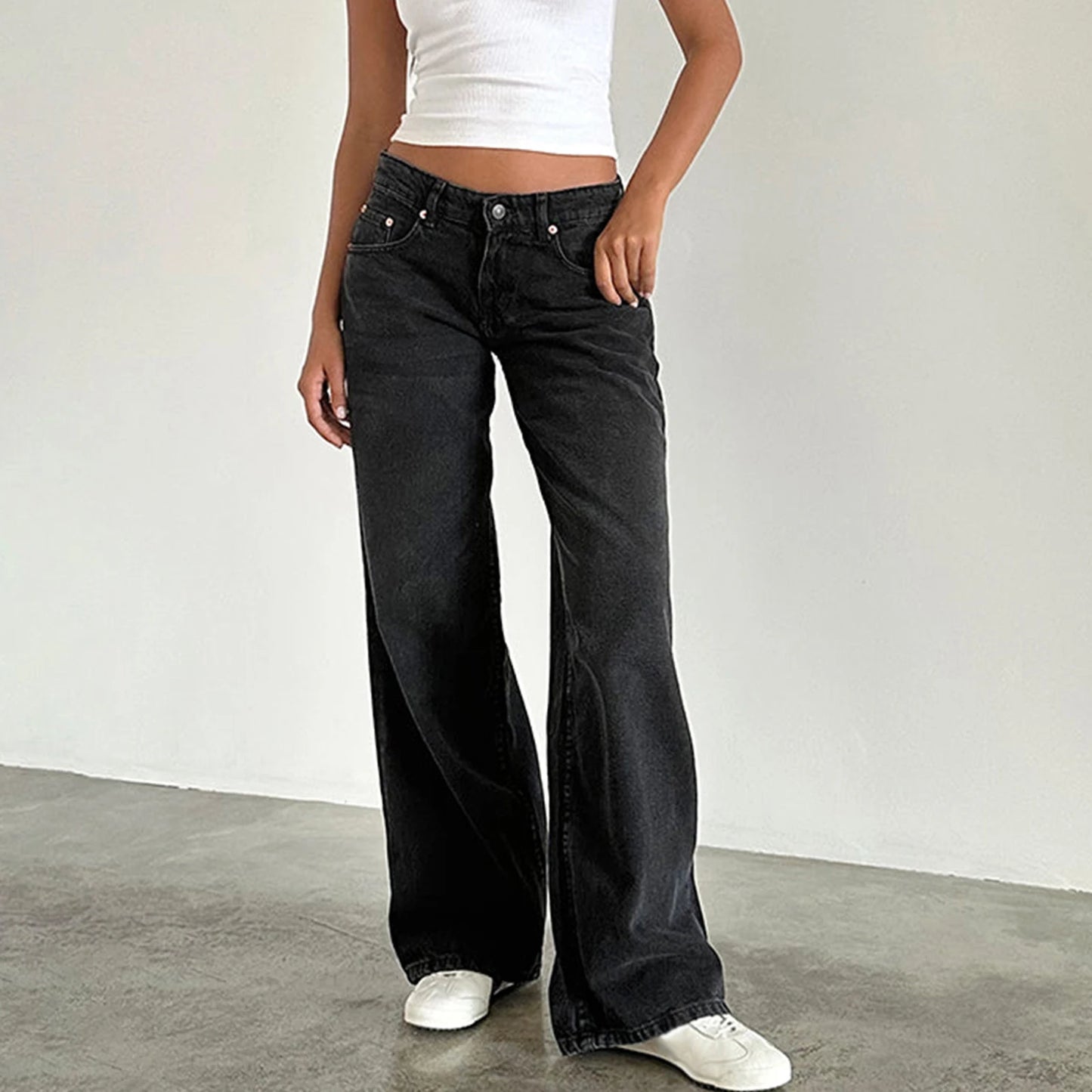 Y2K Baggy Jeans for Women Trendy Low Rise