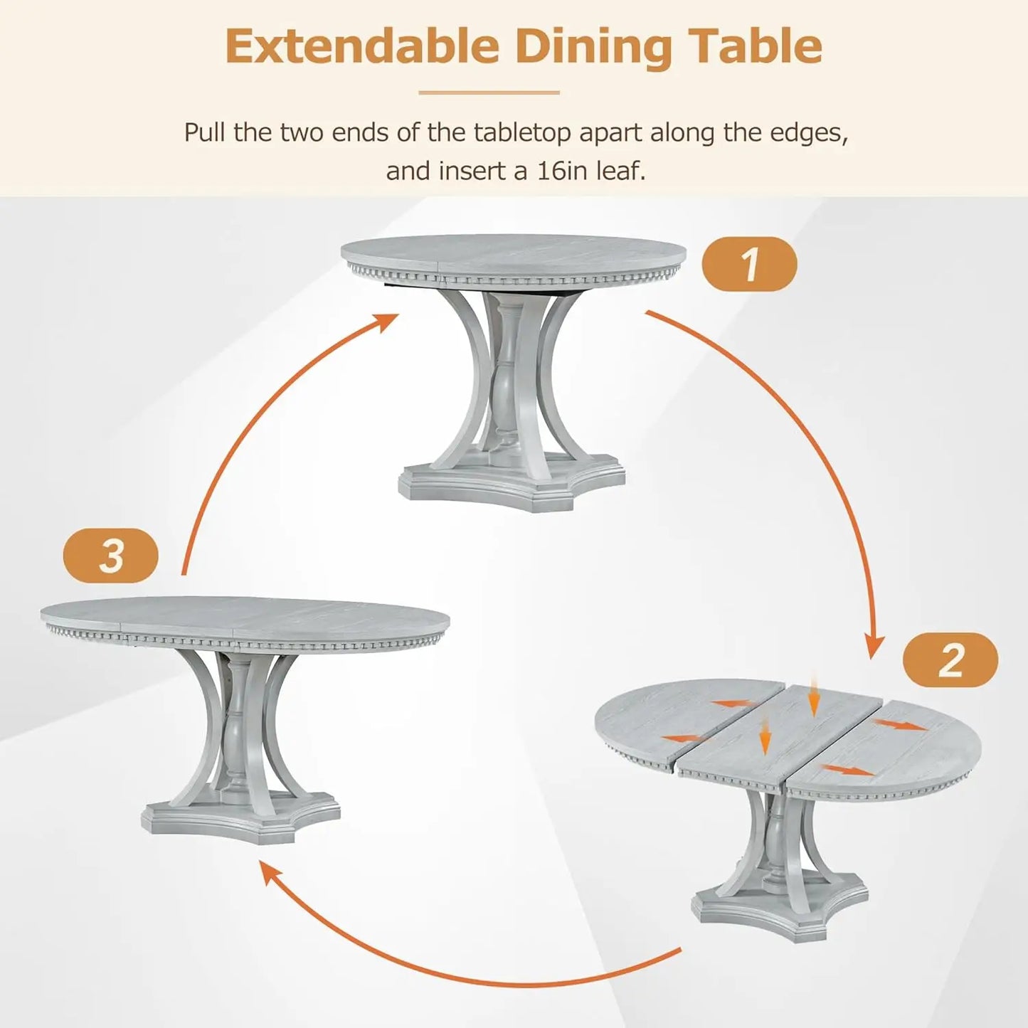 5 Piece Extendable Round Dining Table