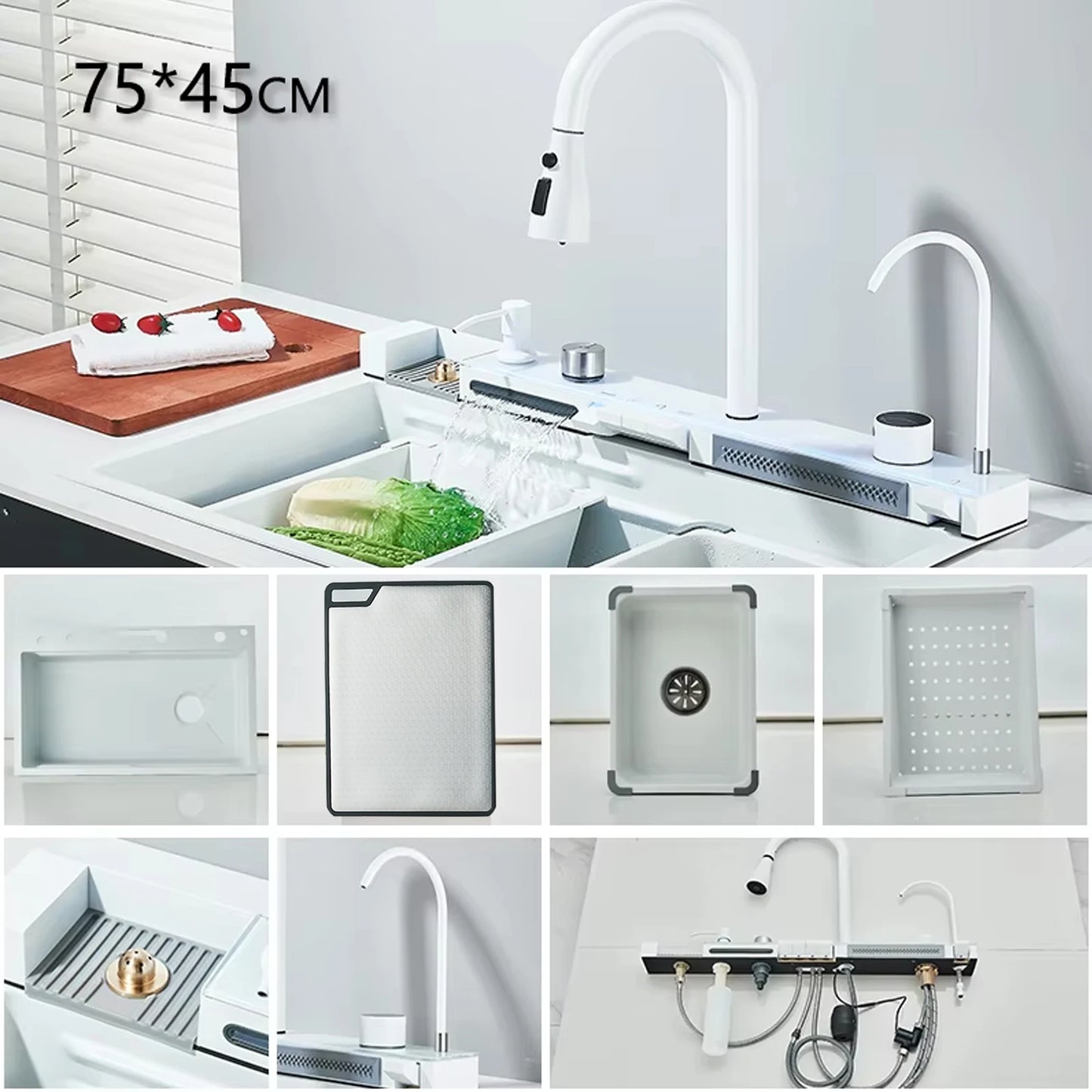Stainless Steel Waterfall Kitchen Sink