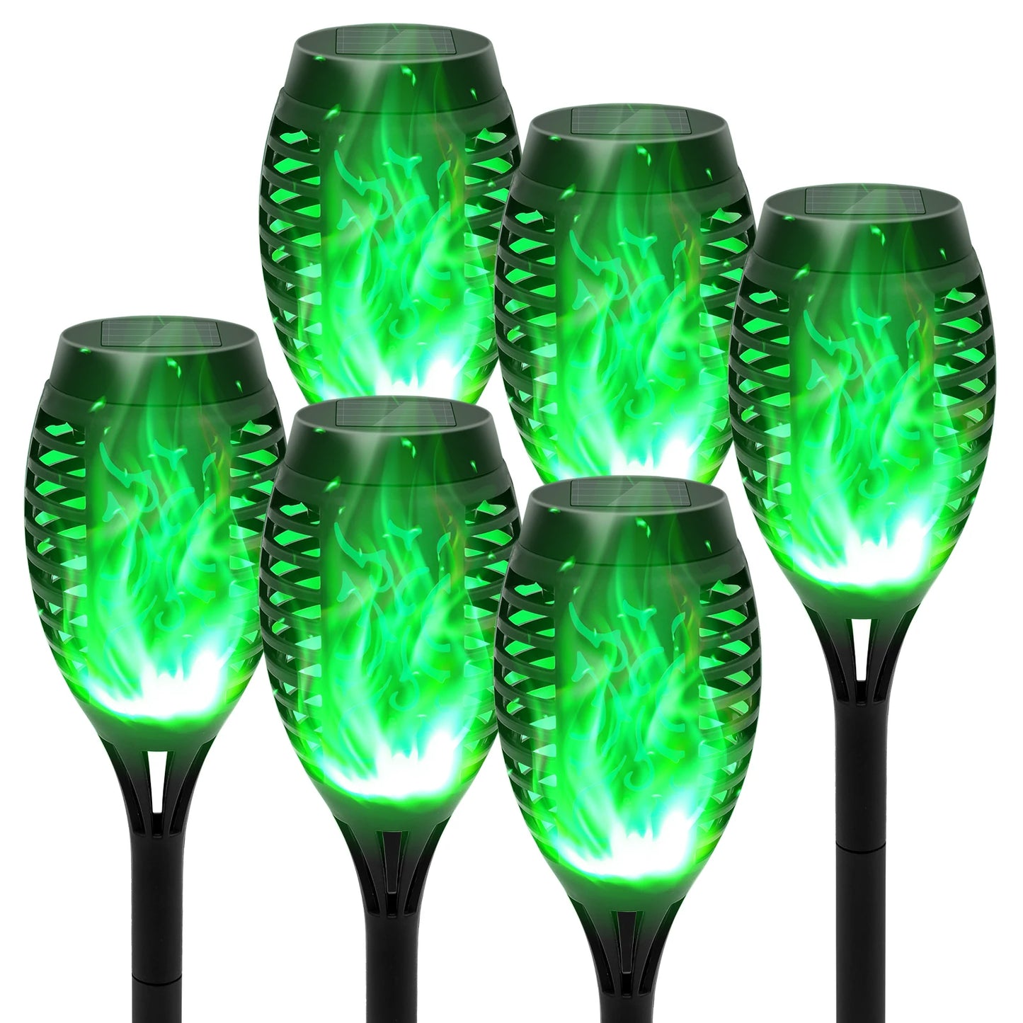 Solar Flame Light Outdoor with Flickering Flame Waterproof Lawn Ground Inserted Landscape for Garden