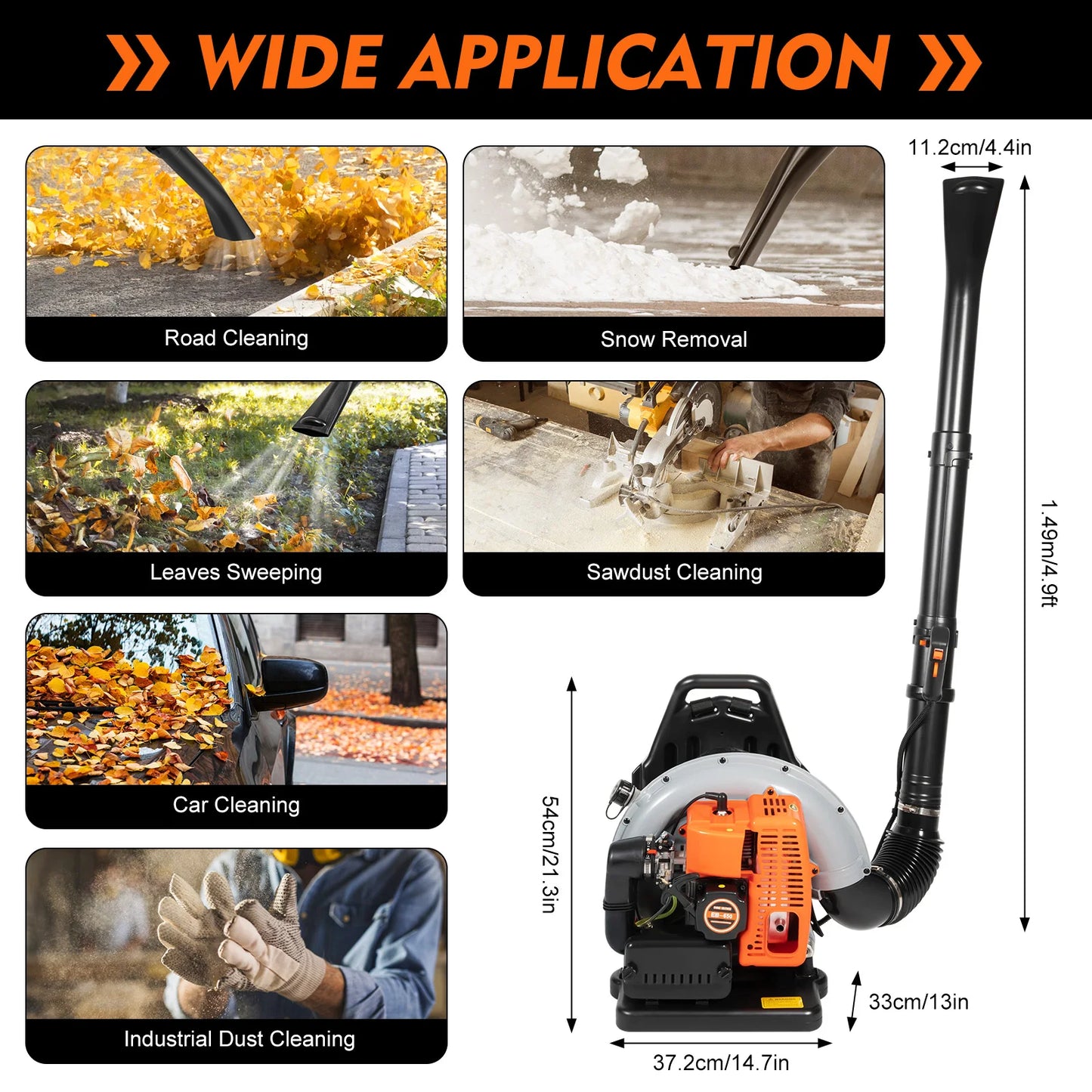 65CC 2 Stroke Petrol Backpack Leaf Blower