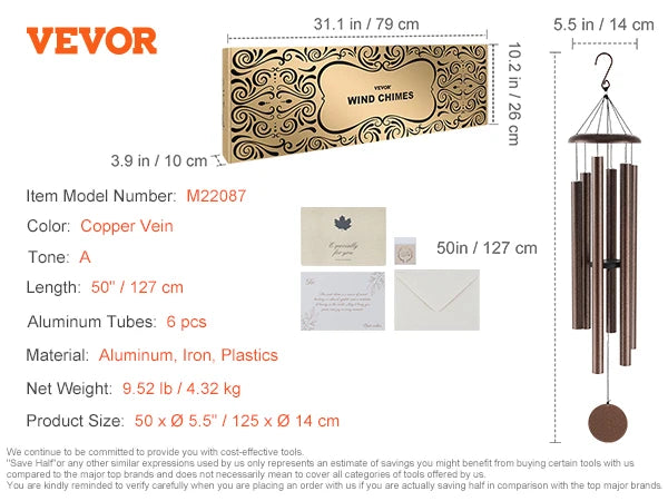 VEVOR Wind Chimes for Outside Garden