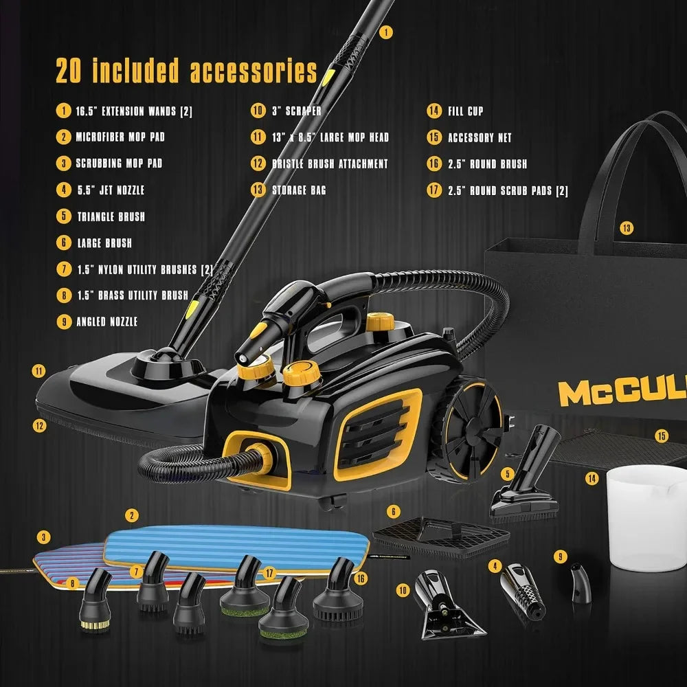 Canister Steam Cleaner with 20 Accessories,