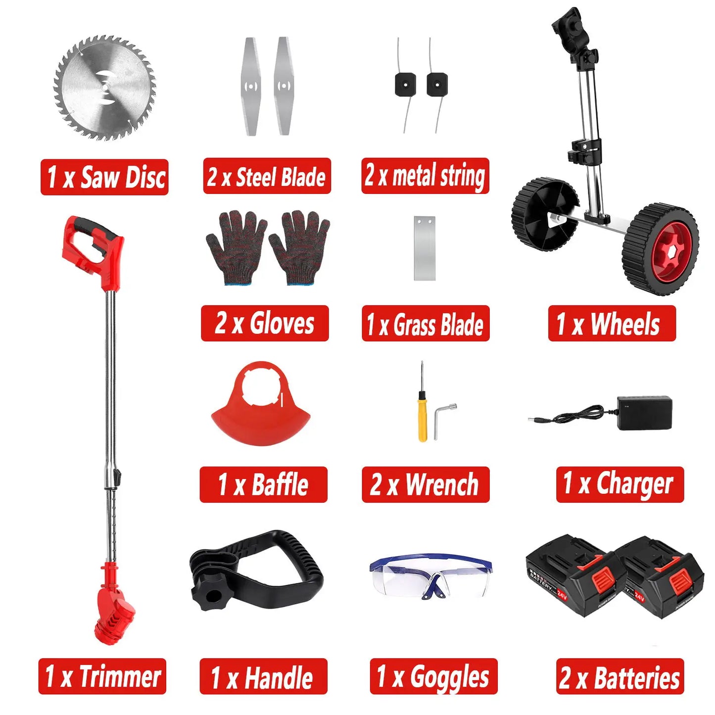 24V Cordless Grass String Trimmer