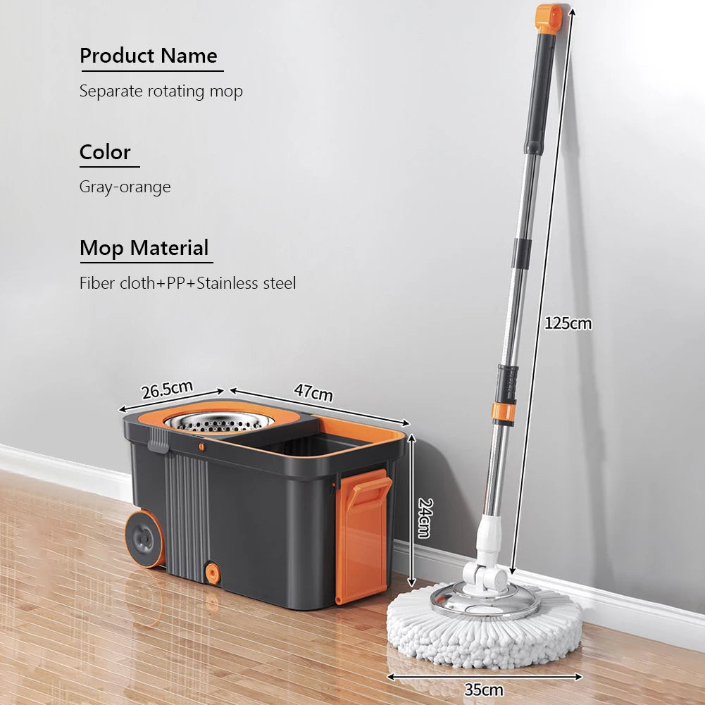 Mop Bucket Set  Microfiber Pads Automatic Dehydration Mop