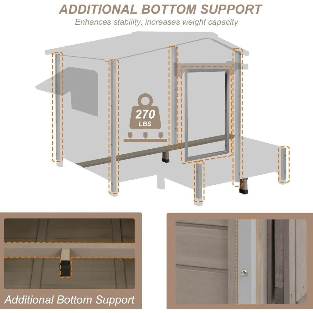 41" L Outdoor Large Dog House with Porch,