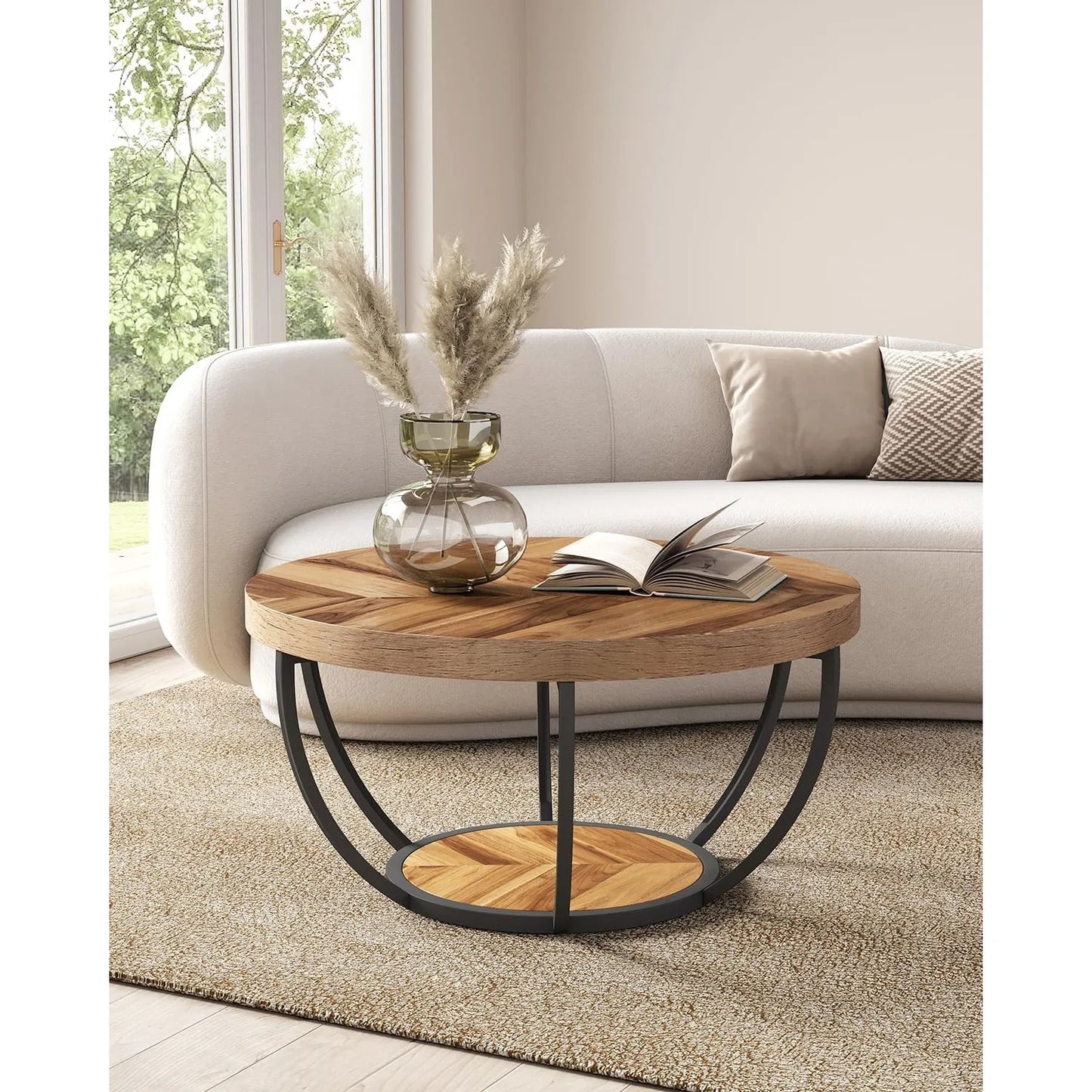 32" Circle Marble Coffee Tables