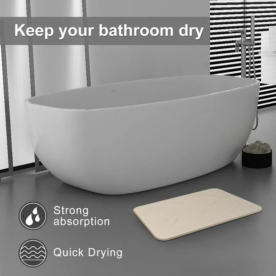 Pack Diatomaceous Earth Shower Mat, Stone Bath Mat, Nonslip Super Absorbent FastDrying Hard Bath Mat for Bathroom Shower Floor,