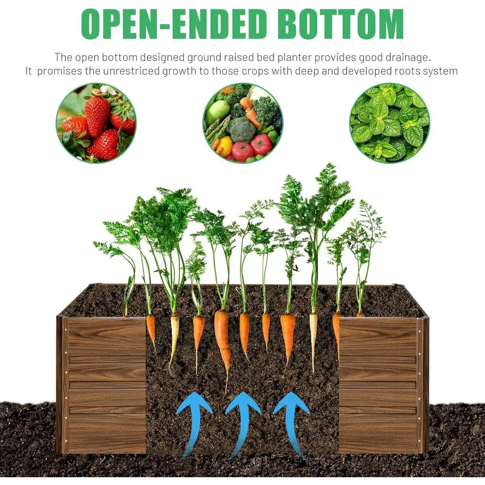 2 Pcs 4x2x2T Raised Garden Bed Galvanized Planter Garden Boxes Outdoor, Deep Root Planter Raised Bed or Vegetables