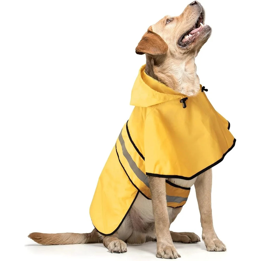 Waterproof Reflective Dog Rain Jacket Lightweight Adjustable Poncho Pet Walking Outdoor Travel Rainy Days