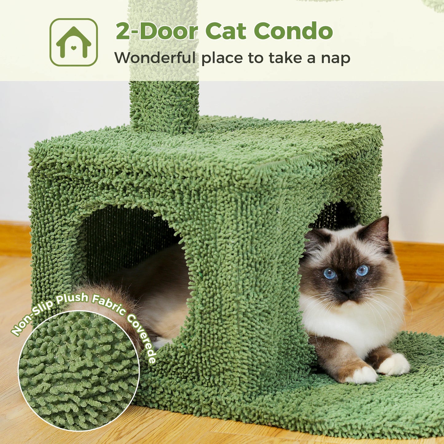 Cactus Cat Tree with Large Condo,