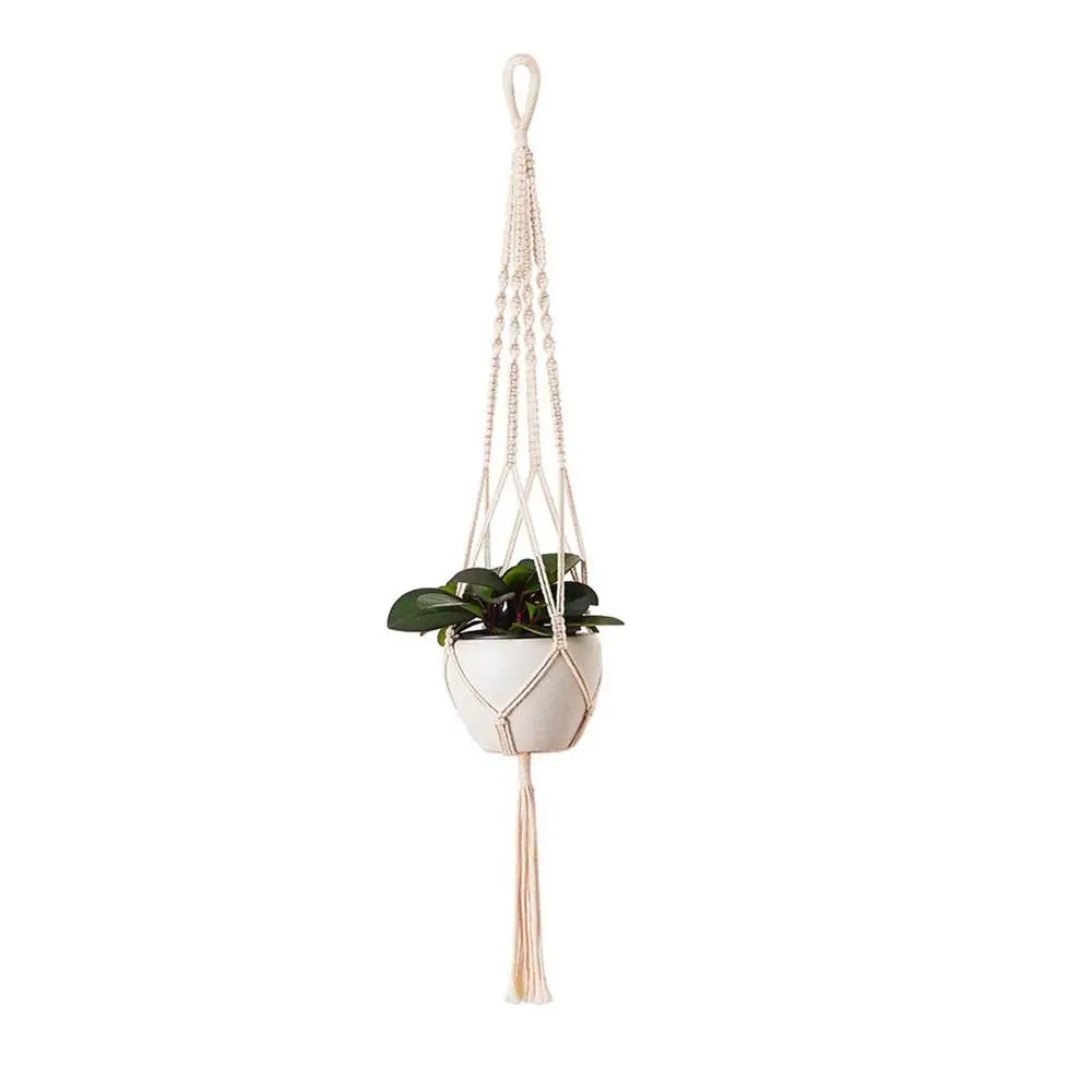 Handmade Macrame Plant Hanger Flower Pot Hanger Hanging Rope Braided Craft For Wall Decoration Countyard Garden Plant Holder
