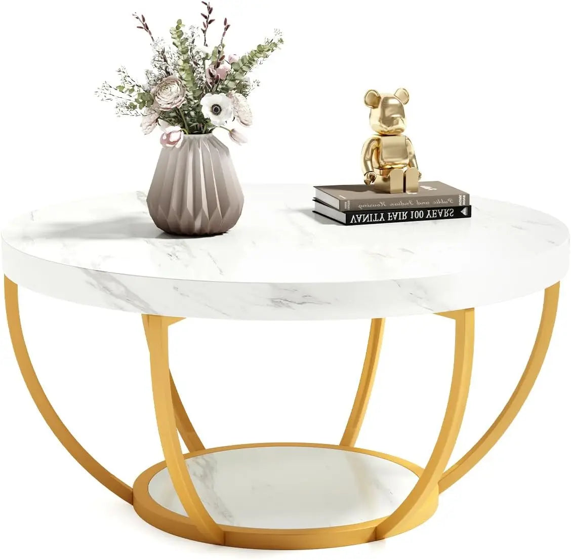32" Circle Marble Coffee Tables