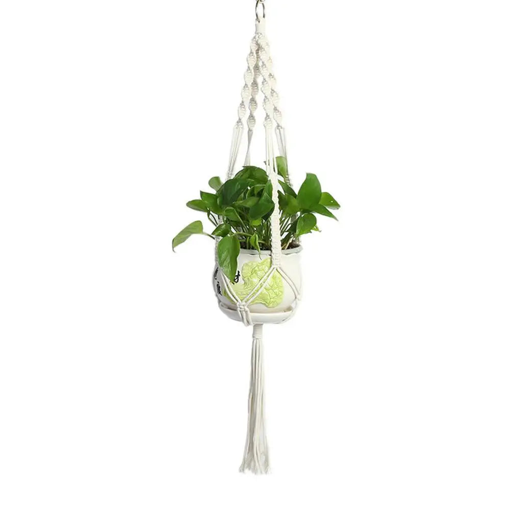 Handmade Macrame Plant Hanger Flower Pot Hanger Hanging Rope Braided Craft For Wall Decoration Countyard Garden Plant Holder