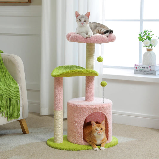 Flower Cat Tree for Indoor Cats,