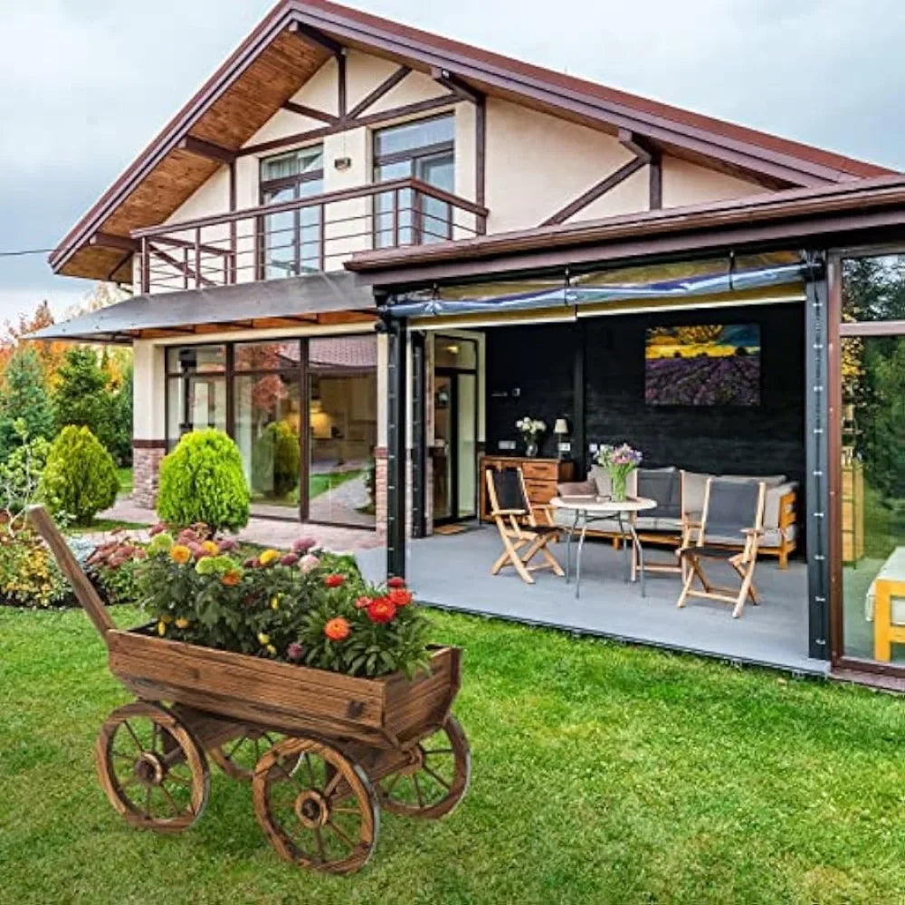 Garden Wagon Decor with Wheels