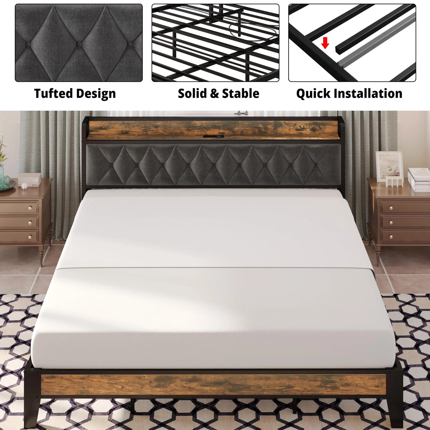 ANCTOR Twin/Twin XL/Full/Queen/King Bed Frames,