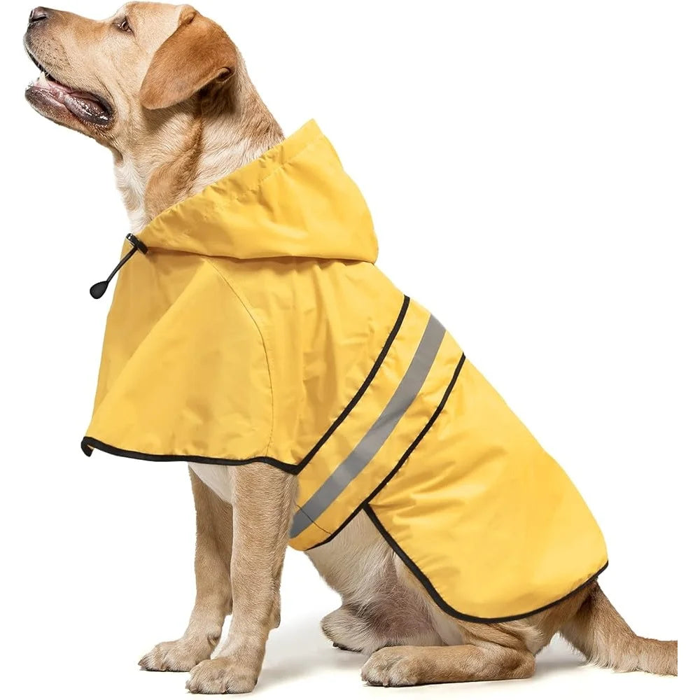 Waterproof Reflective Dog Rain Jacket Lightweight Adjustable Poncho Pet Walking Outdoor Travel Rainy Days