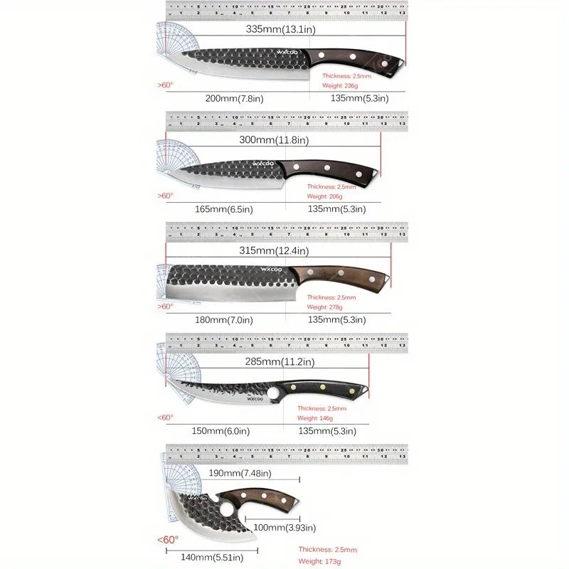 1-11PCS Kitchen Chef Knife Set Stainless Steel Sharp Multipurpose Utility Knife Professional Boning Vegetable Chopper Cutting