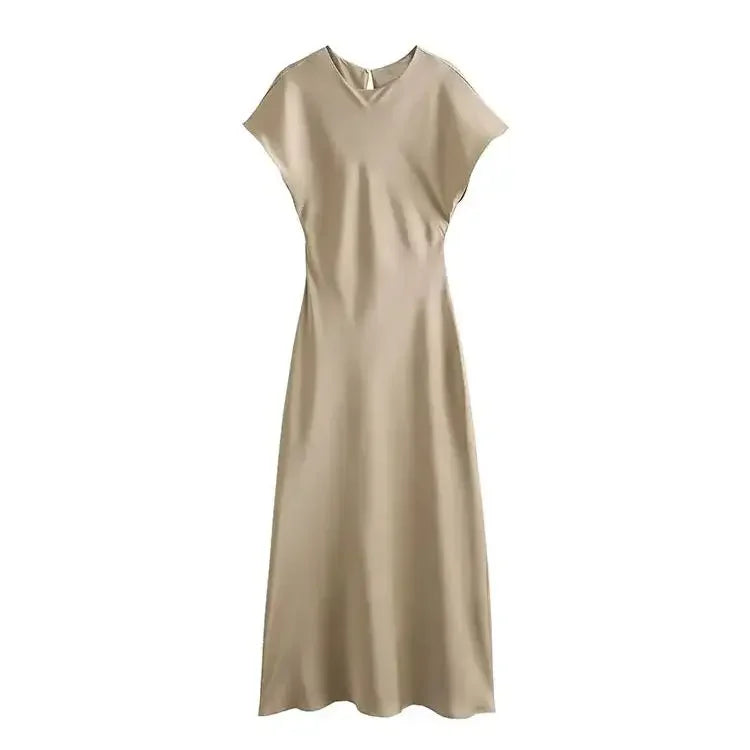 Midi Satin Dress Woman Long Dresses For Women Chic And Elegant Dresses Female Party Dress
