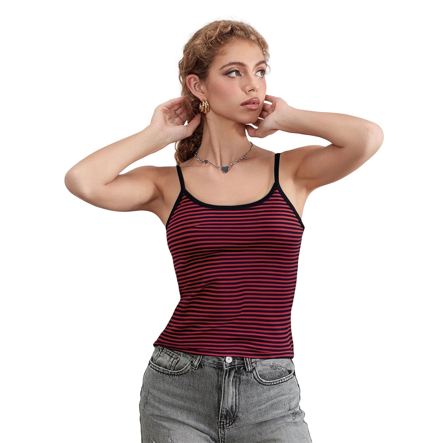 Striped Spaghetti Strap Tank Top