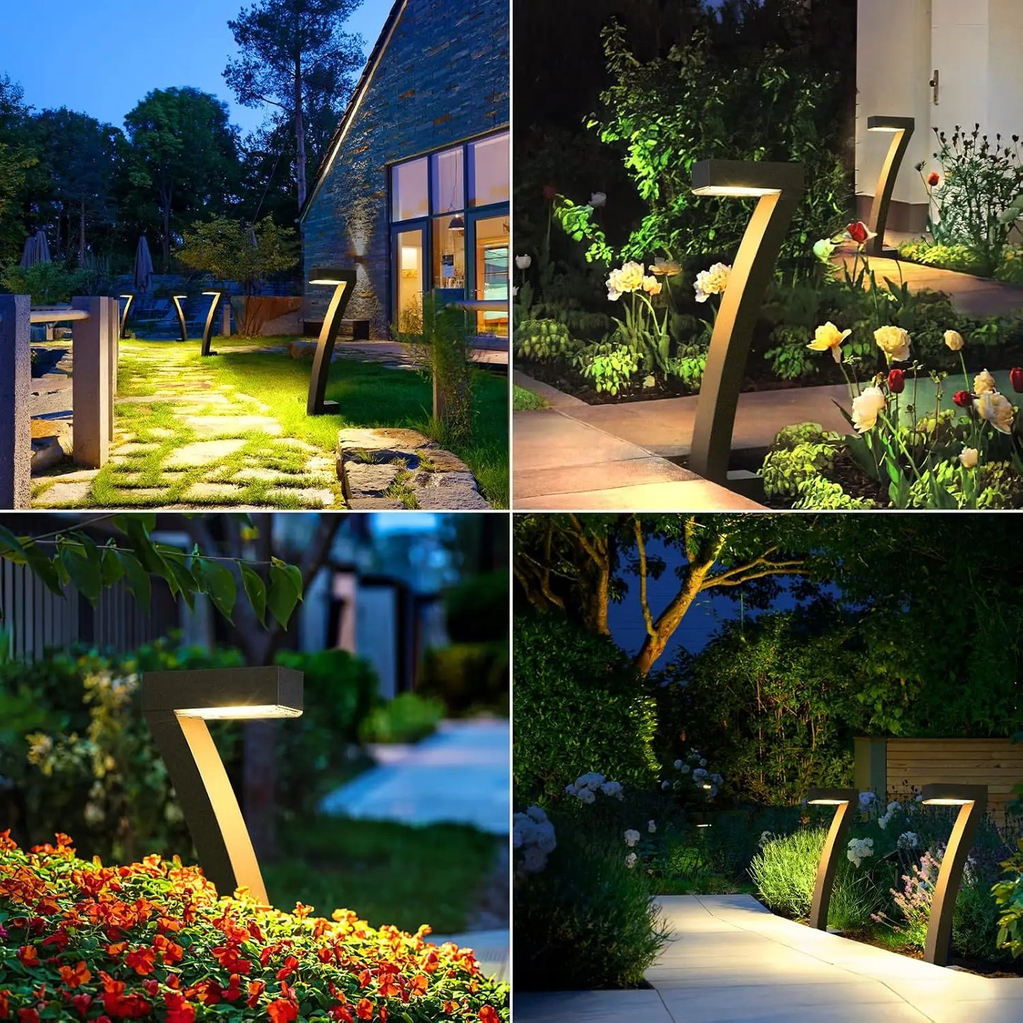 6Pack Bright Solar Outdoor Lights Pathway, 12 Hrs Solar Garden Lights, Auto On/Off
