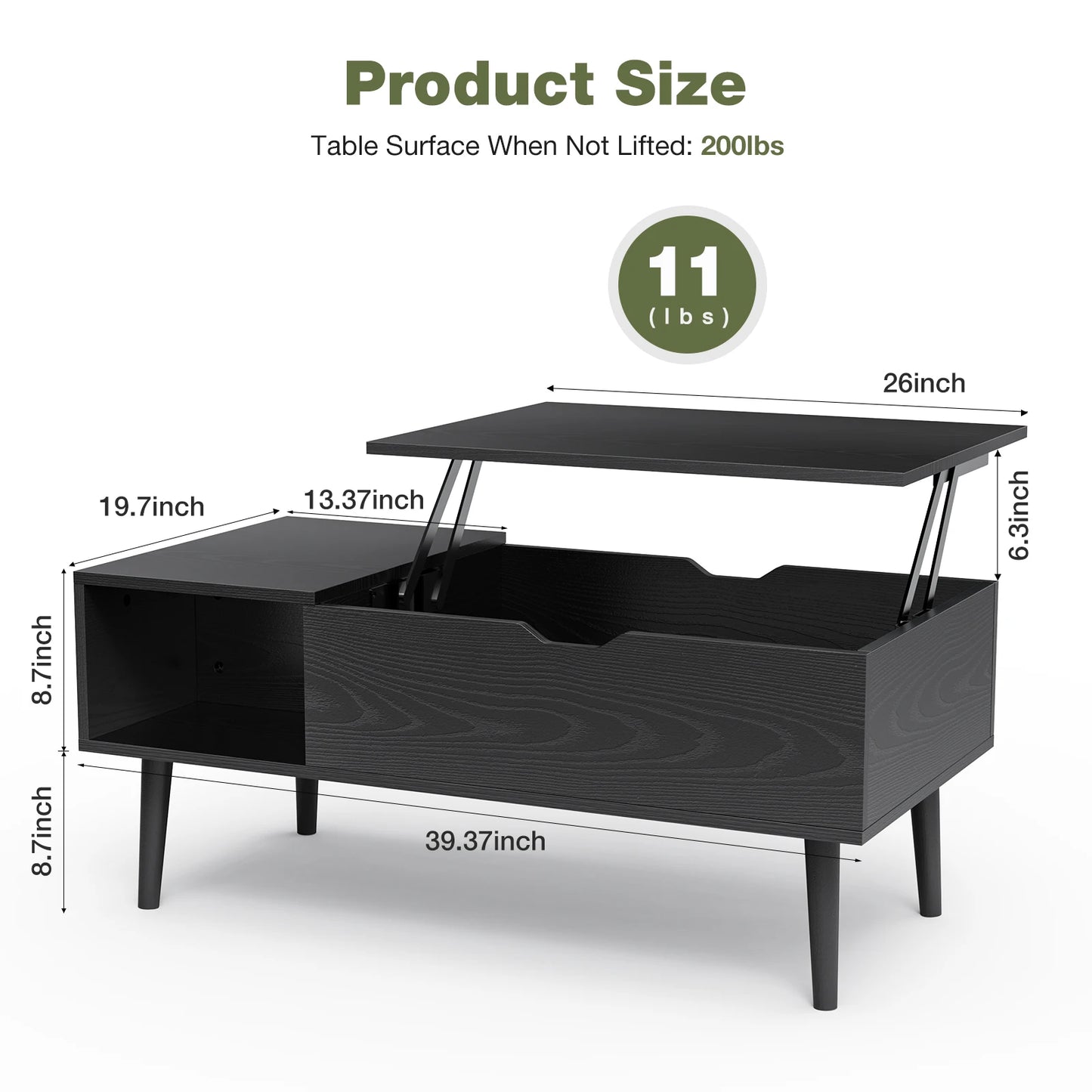 Lift Top Coffee Tables  Shelf Easy Lift Or Lower