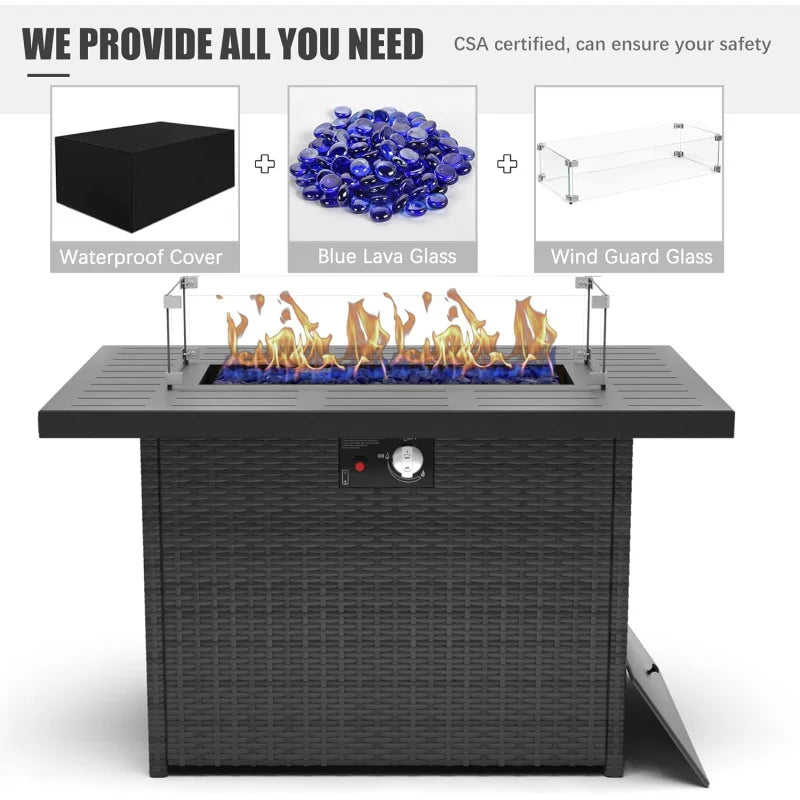 Aluminum Furniture with Fire Pit Table,