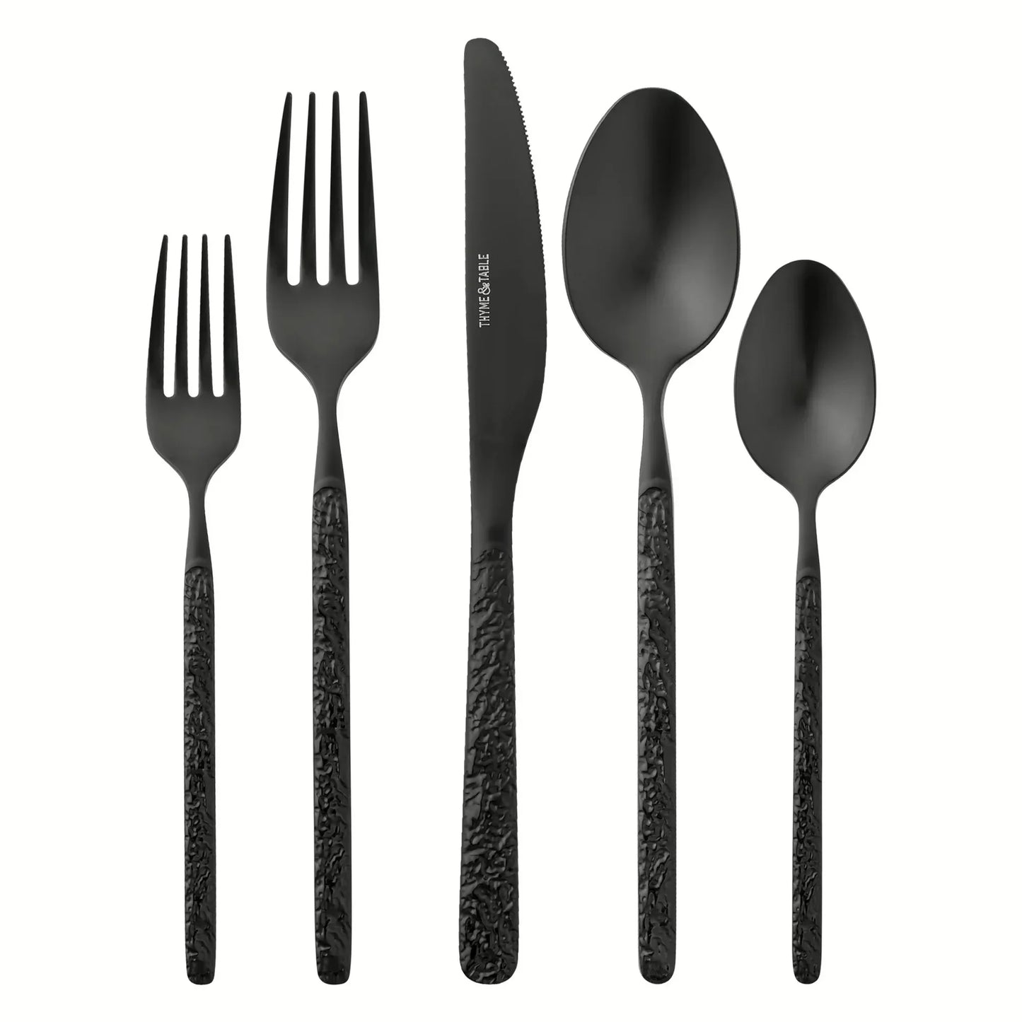 Modern 20-Piece Black Stainless Steel Flatware Set | Dishwasher Safe Silverware for 4 | Elegant Dining & Entertaining Tableware