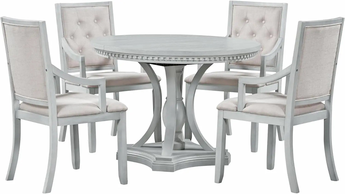 5 Piece Extendable Round Dining Table