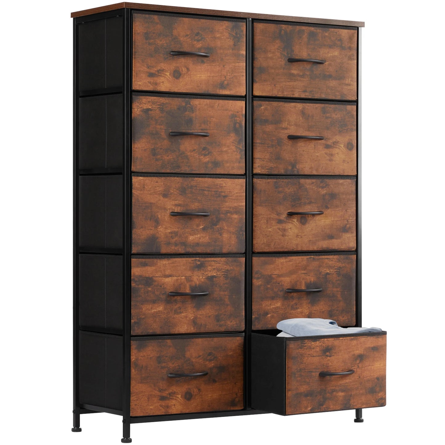 Bedroom Dresser With 10 Fabric Drawers