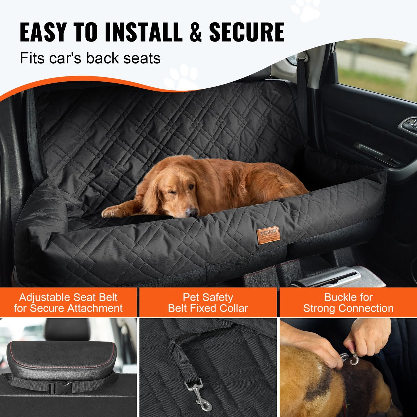 VEVOR Dog Car Seat Waterproof Dog Booster Seat