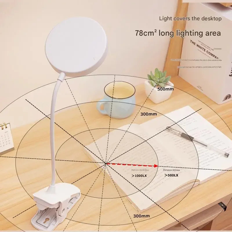 LED eye protection clip desk lamp dormitory study lamp charging night light student special bedside reading lamp
