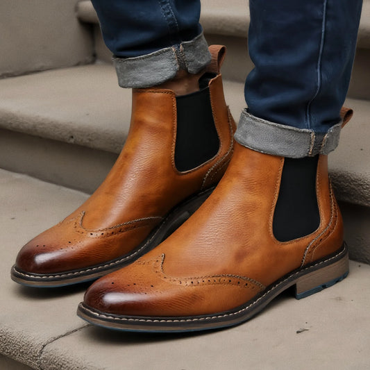 Brogue Chelsea Men Boots 2025