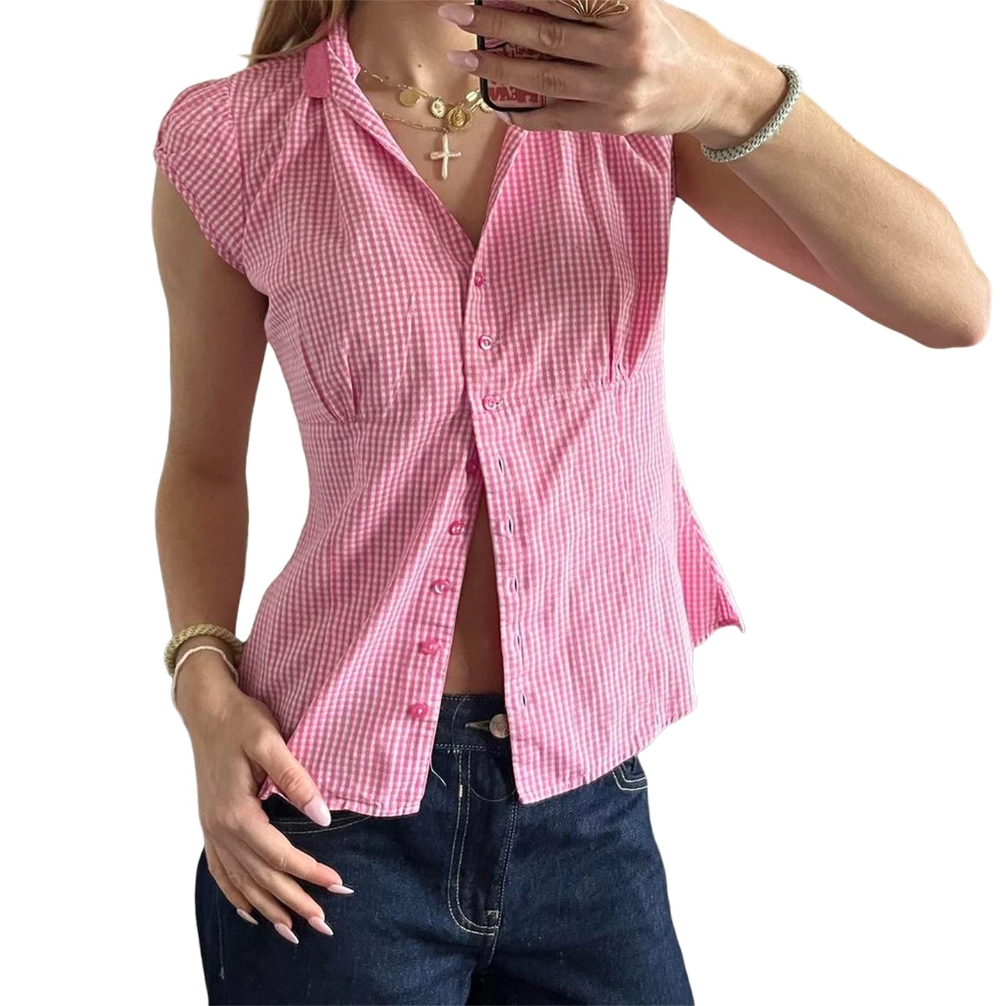 Women Floral Print Blouse V-Neck