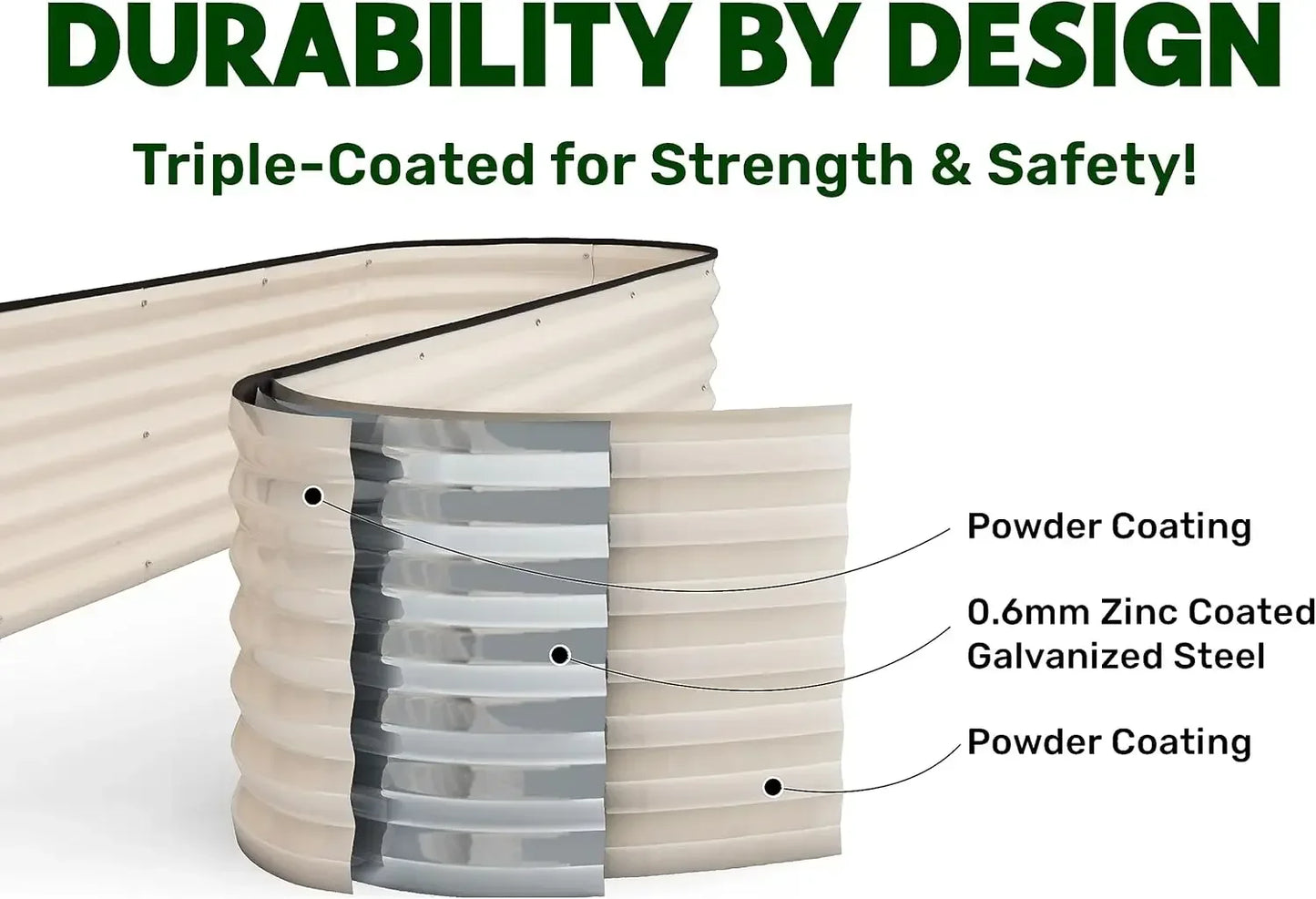 Galvanized Steel Raised Garden Bed ，