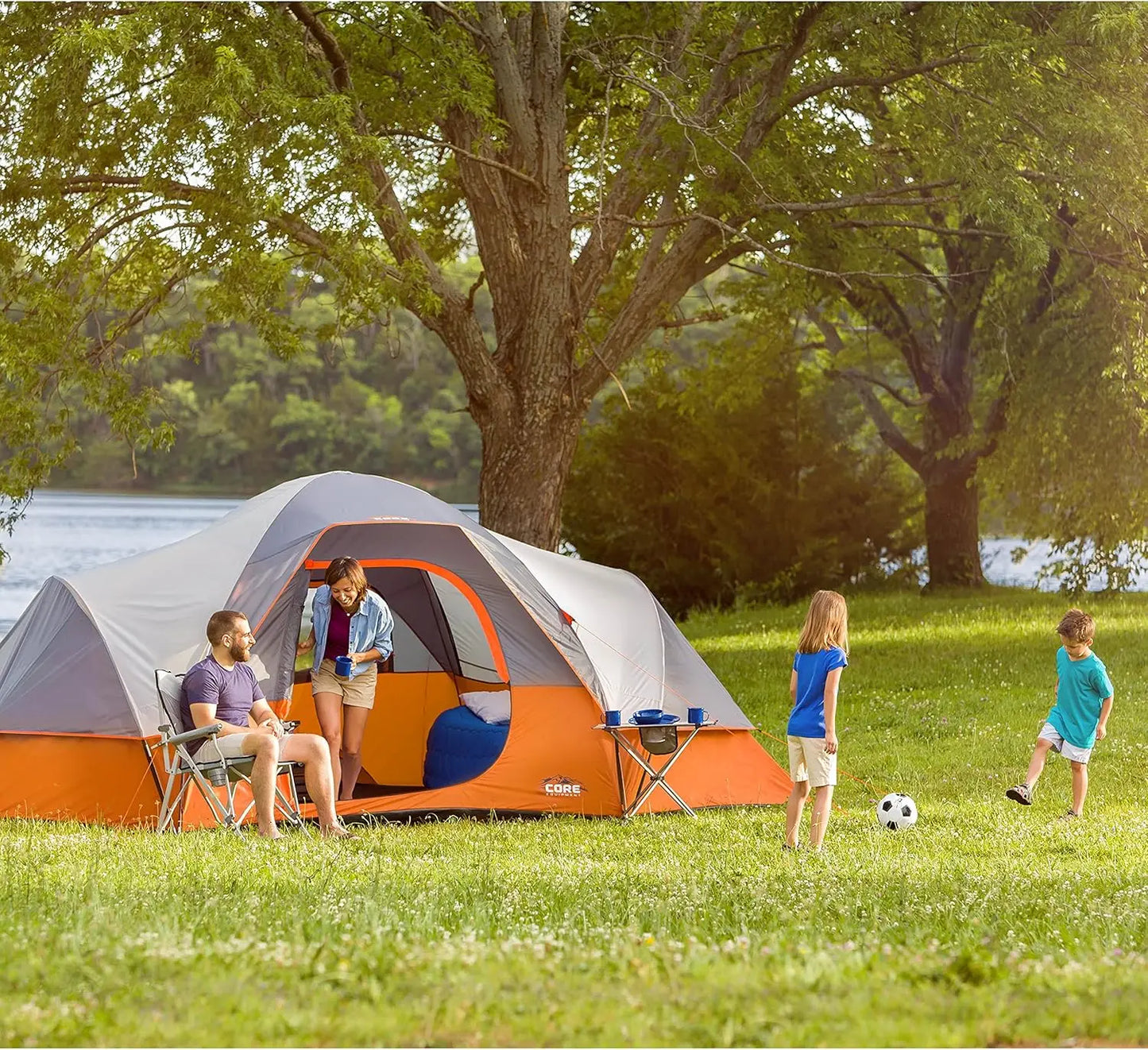 Family Camping Tent for 3-9 People, Dome Design with Gear Loft and Water-Resistant Features