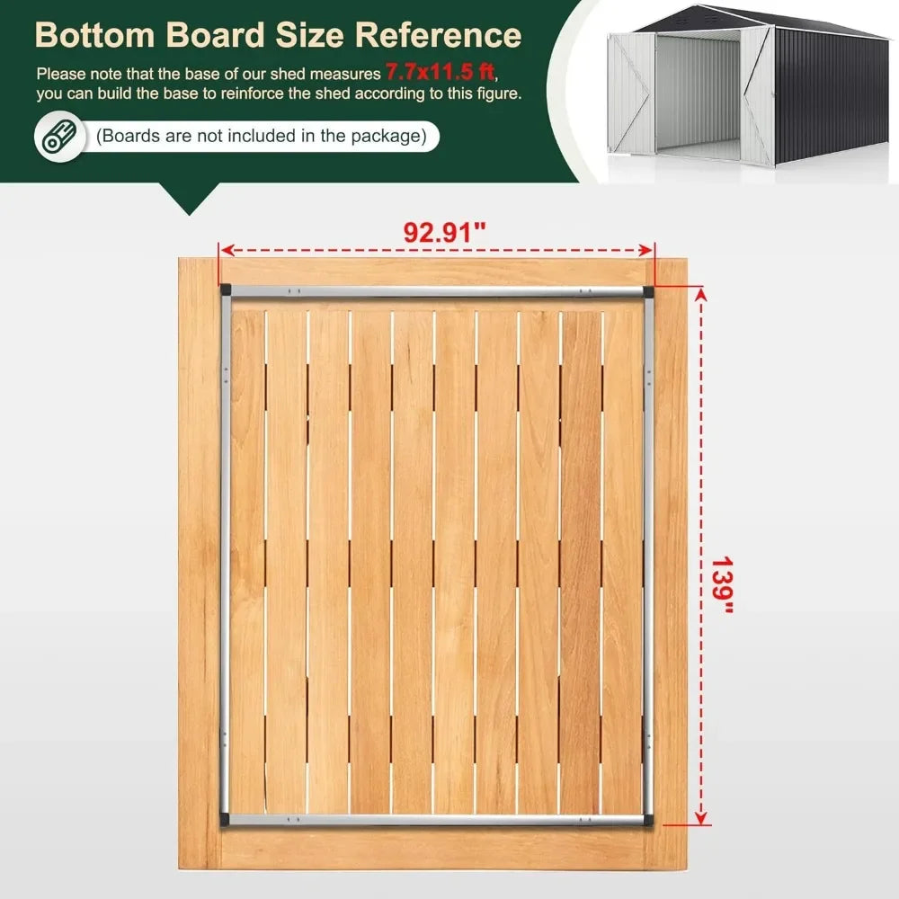 8x12 FT Outdoor Storage Shed,