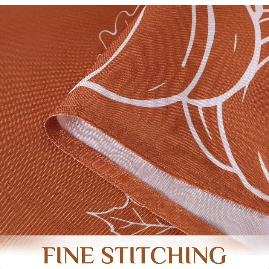 Fall Tablecloth Rec 60x84 Inch Thanksgiving Autumn Harvest Orange Rust Pumpkin Maple Leaf Decoration Table Cloths Stain Resista