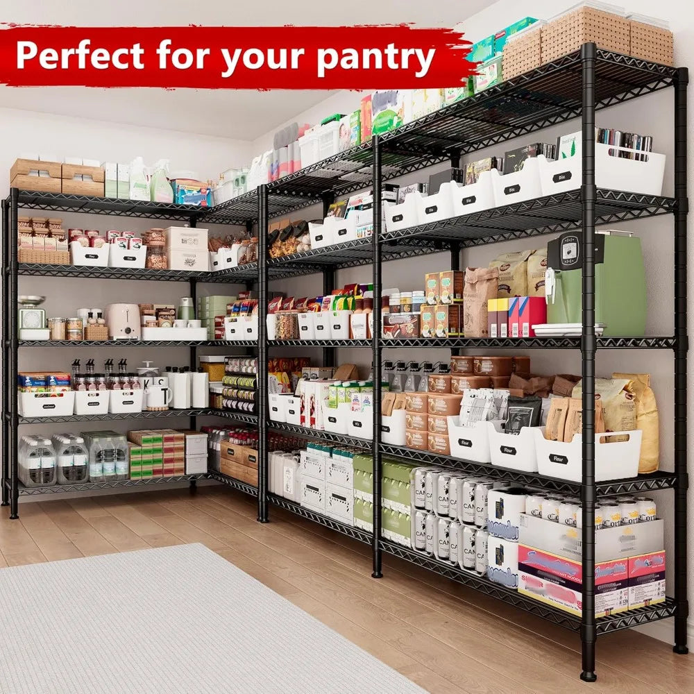 70"W Storage Shelves Load 1600LBS, Metal Shelving 5-tier Wire Shelving Unit Metal Shelves for Storage Adjustable Garage Shelving