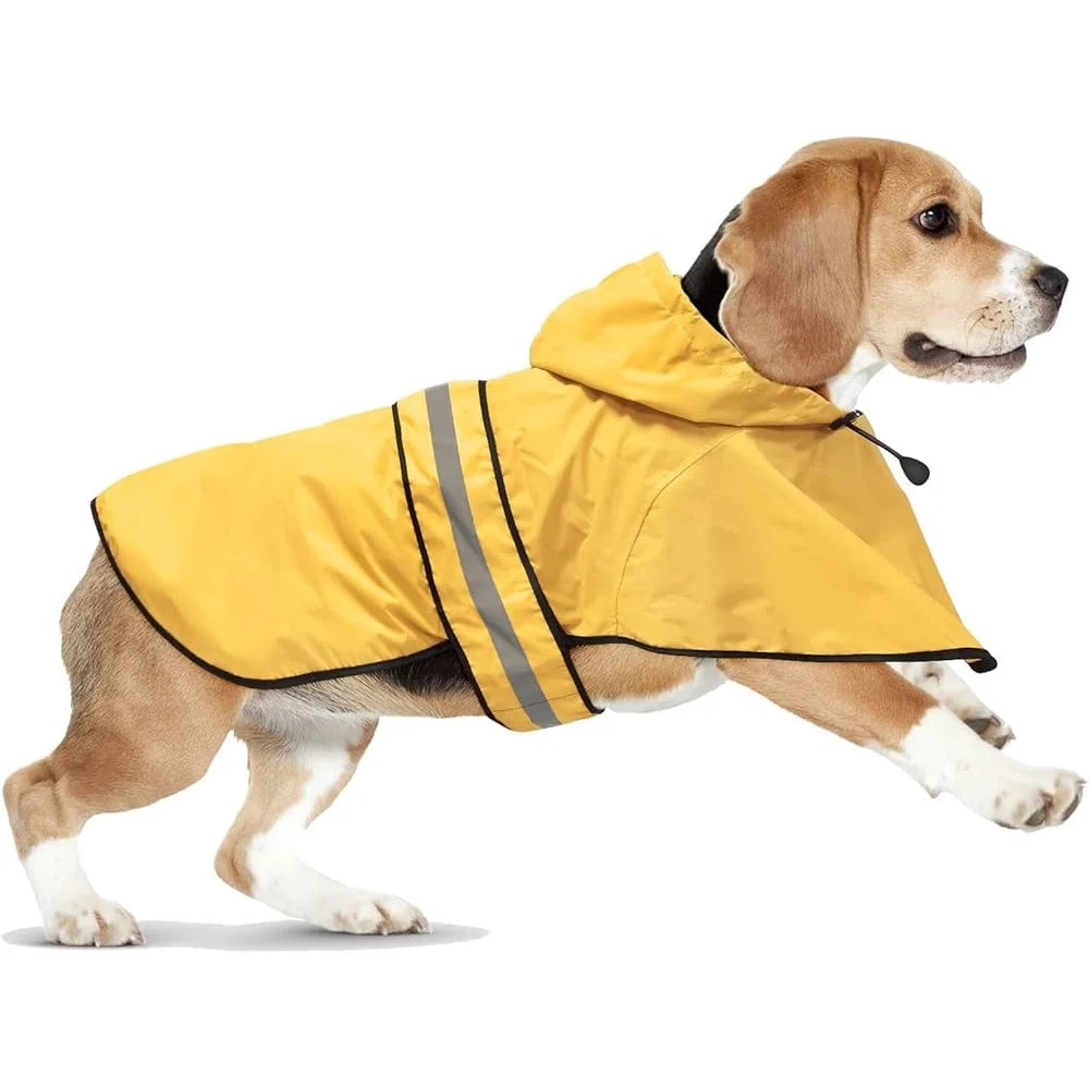 Waterproof Reflective Dog Rain Jacket Lightweight Adjustable Poncho Pet Walking Outdoor Travel Rainy Days