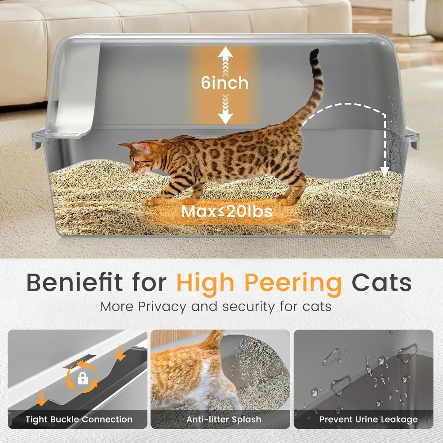 Stainless Steel Cat Litter Box,