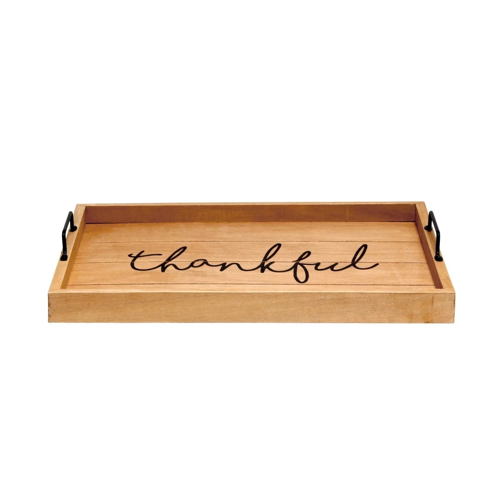 Decorative Wood Serving Tray Kitchen Dining Table Breakfast Party 15.5x12