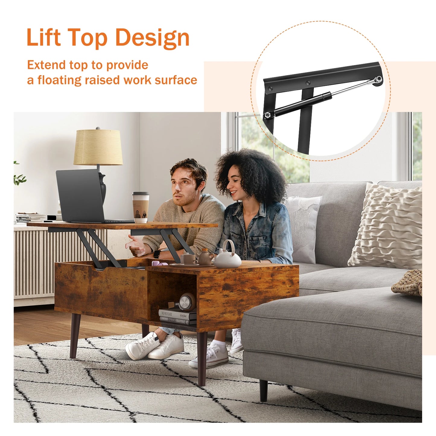 Lift Top Coffee Tables  Shelf Easy Lift Or Lower