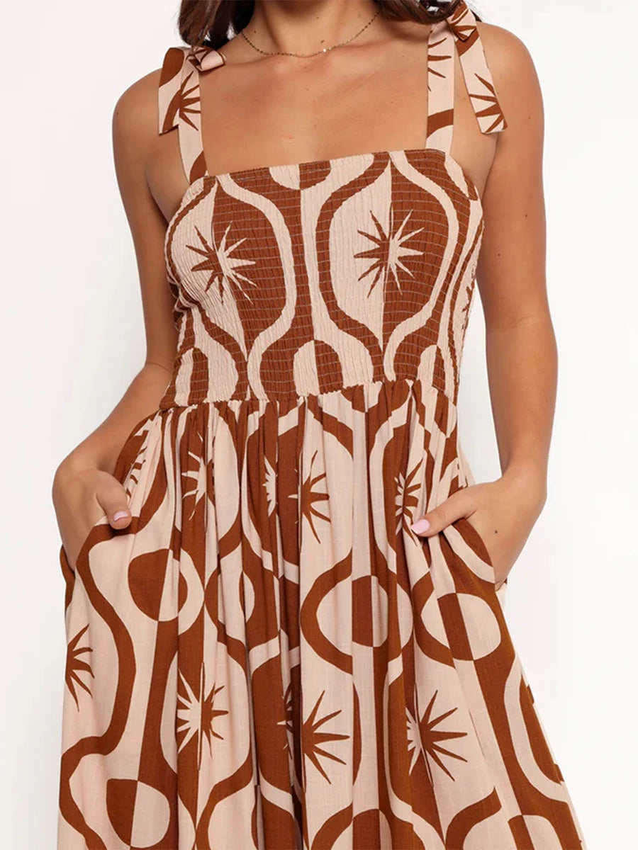 Floral Print Jumpsuit with Adjustable Shoulder Straps
