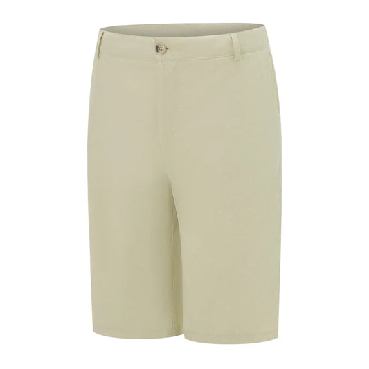 Men s Casual Elastic Waist Shorts with Pockets and Rolled Hem