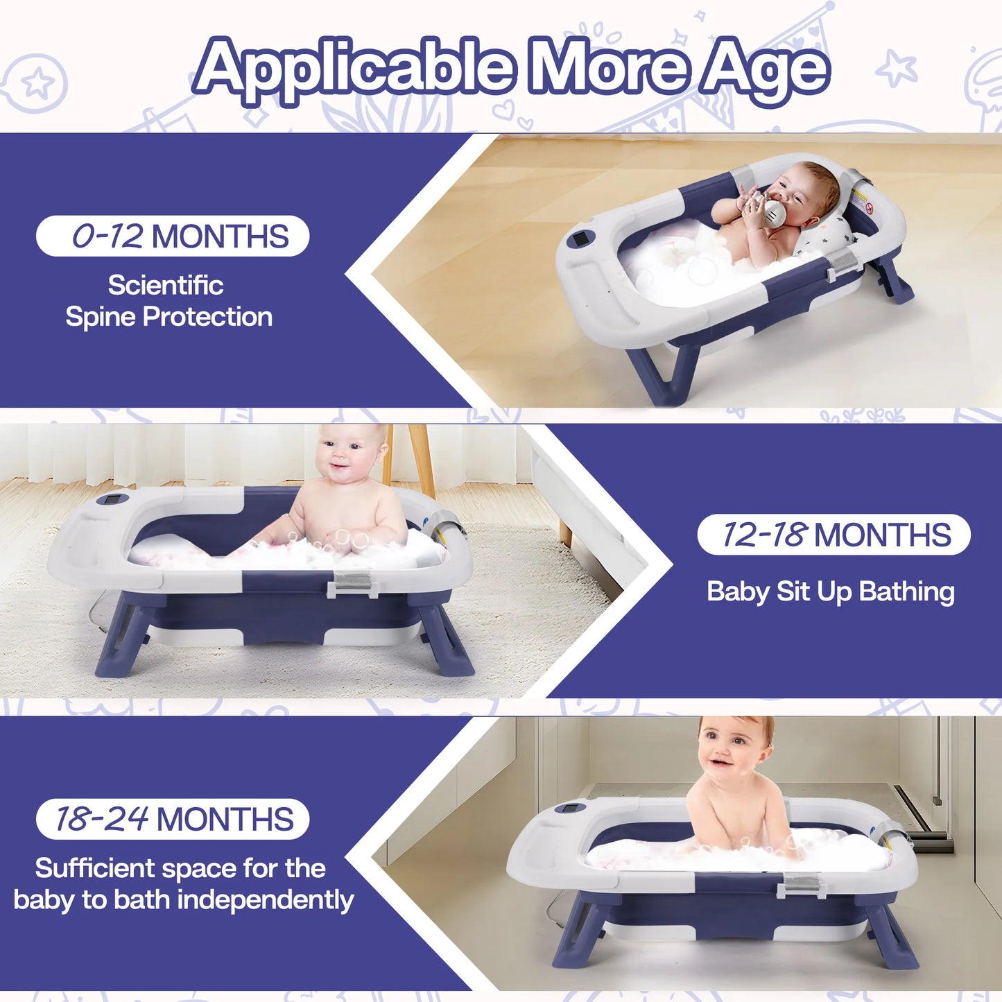 ,Baby Bath Tub with Soft Cushion