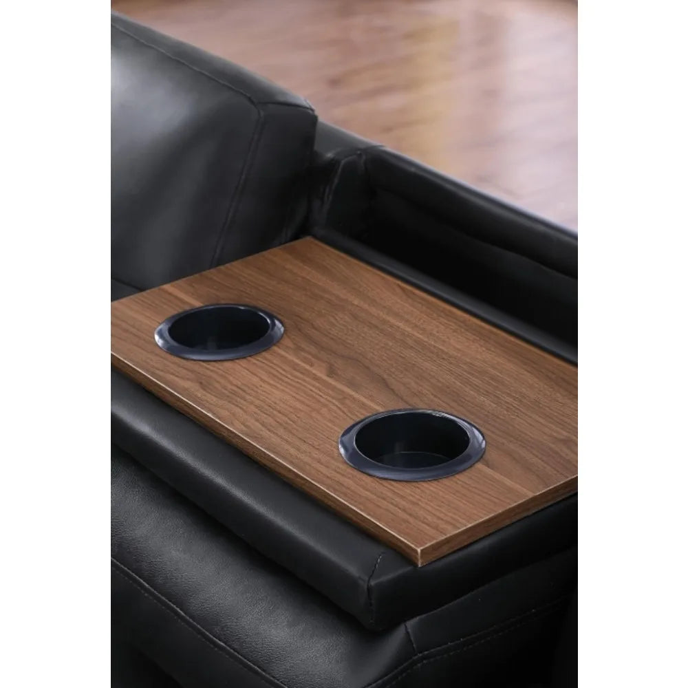 Faux Leather Sectional Sofa with Chaise Lounge,