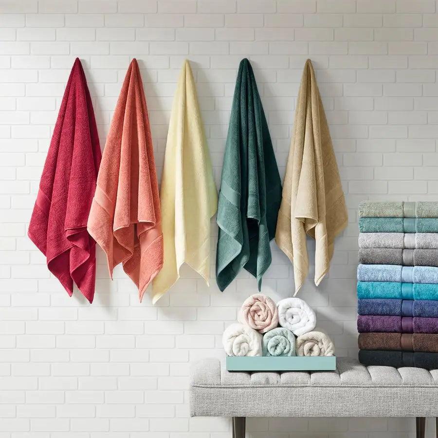 800GSM Bathroom Towel Set of 8 100 Cotton Bath Towel Set for Bathroom Luxurious Highly Absorbent 2 Bath Towels 2 Hand Towels 4 W